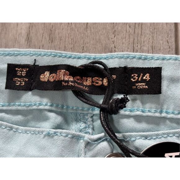 Dollhouse teal blue flare bell bottom curvy pants size 25 - Picture 9 of 13